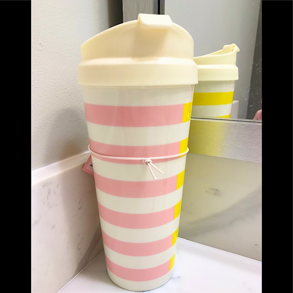 🆕🔥RARE KATE ♠️SPADE 16 FL OZ.SUPER CUTE&REALLY BEAUTIFUL 2TONE STRIPED TUMBLER - Picture 8 of 16